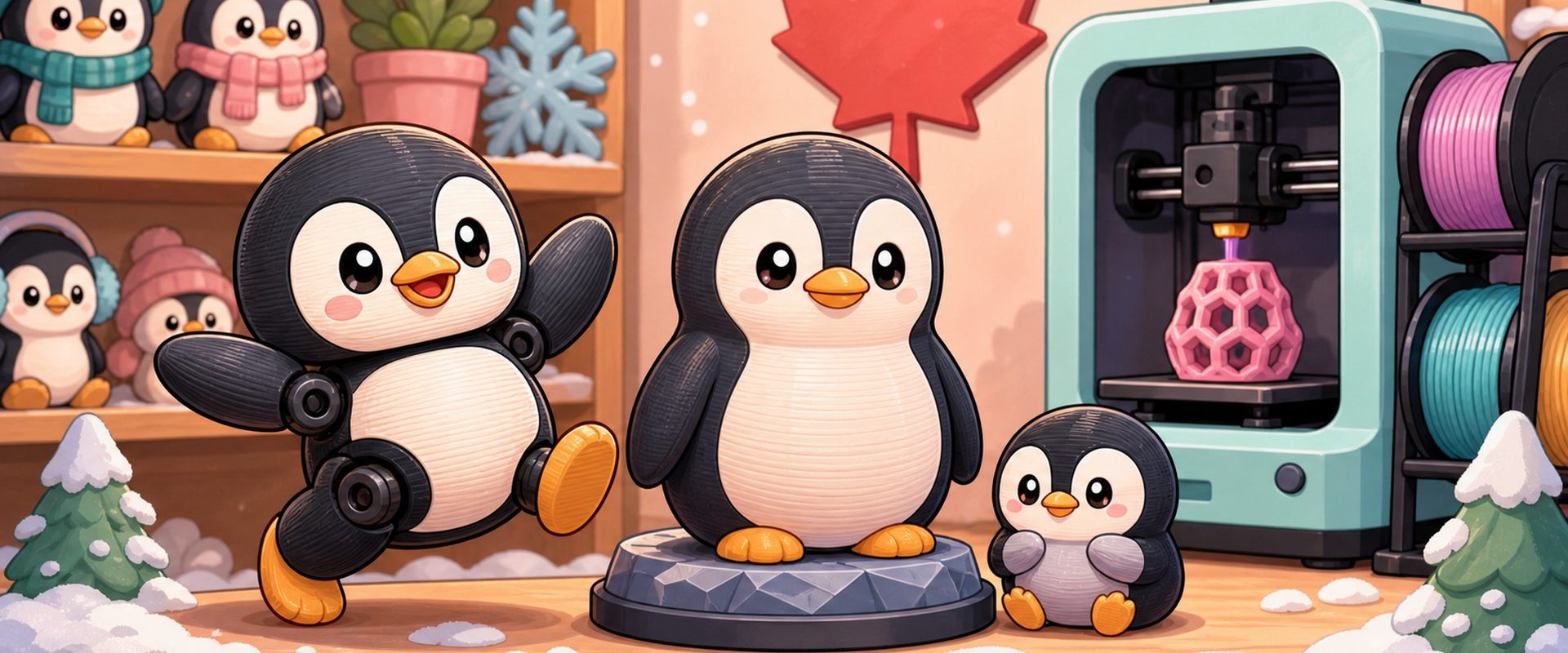 Cartoon-kawaii-featured-image-for-3DCentral-article-3d-printed-penguins-canada