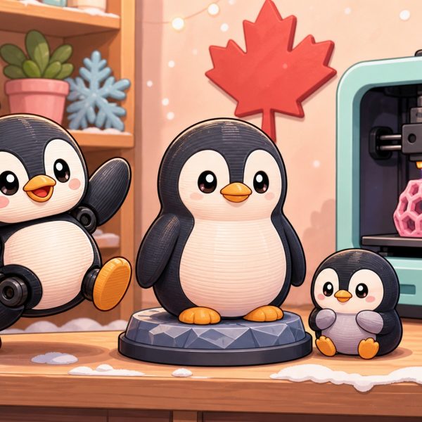 Cartoon-kawaii-featured-image-for-3DCentral-article-3d-printed-penguins-canada