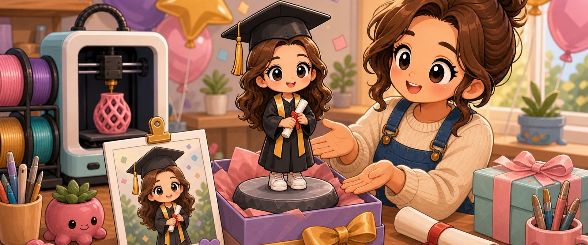 Cartoon-kawaii-featured-image-for-3DCentral-article-custom-graduation-figurine-gift