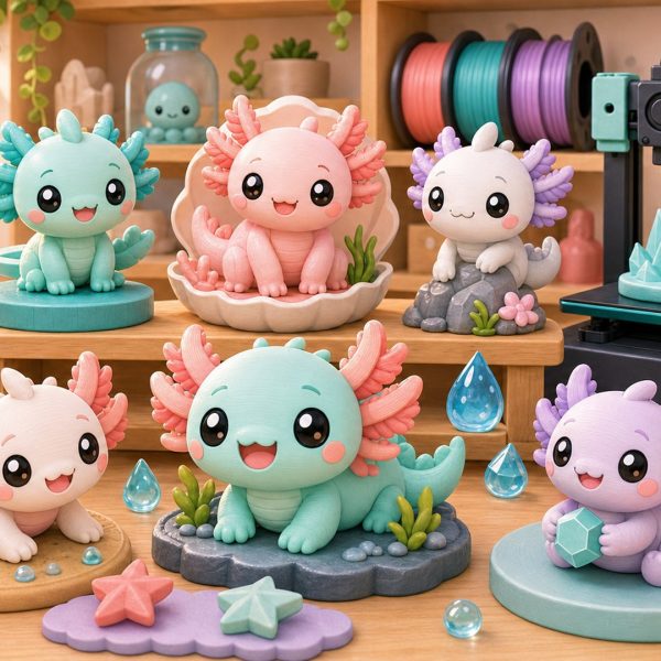 Figurine d’axolotl imprimée en 3D : guide de l’acheteur et du collectionneur