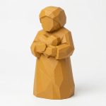 Wood Carved Heart Embrace Collectible Figurine in Ochre Yellow Finish - 3D Printed in Canada (Ochre Yellow)