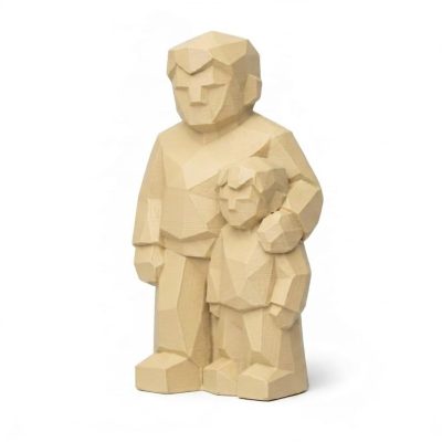 Wood Carved-Like Big Brother Figurine - Unique Desk Decor for Adults – 3D Printed in Canada - 3D Printed in Canada (White Oak)