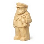 Wood Carved-Like Sailor Figurine - Unique Desk Decor for Adults – 3D Printed in Canada - 3D Printed in Canada (White Oak)