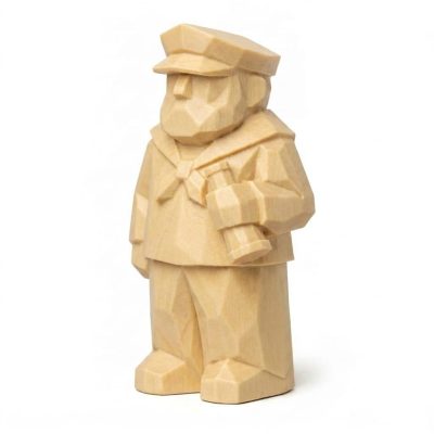 Wood Carved-Like Sailor Figurine - Unique Desk Decor for Adults – 3D Printed in Canada - 3D Printed in Canada (White Oak)
