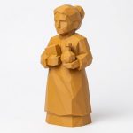 Wood-Carved-Like Marie Curie Figurine in Ochre Yellow Finish - 3D Printed in Canada (Ochre Yellow)