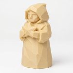 Wood Carved-Like Star Keeper Collectible Figurine in White Oak Finish - 3D Printed in Canada (White Oak)