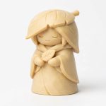 Wood Carved-Like Gentle Leaf Figurine in White Oak Finish - 3D Printed in Canada (White Oak)