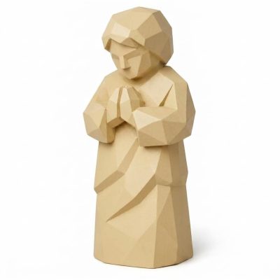 Wood Carved Harmony Collectible Figurine in White Oak Finish - 3D Printed in Canada (White Oak)
