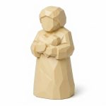 Wood Carved Heart Embrace Collectible Figurine in White Oak Finish - 3D Printed in Canada (White Oak)