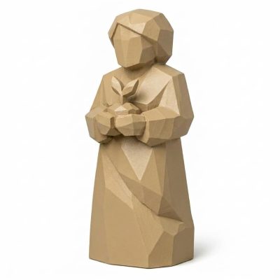 Wood Carved-Like New Beginnings Figurine - Unique Desk Decor for Adults 3D Printed in Canada - 3D Printed in Canada (Classic Birch)