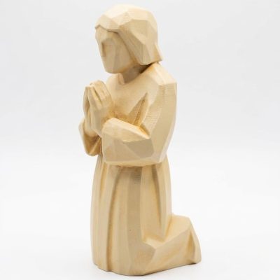 Wood Carved Praying Hands Figure in White Oak Finish - 3D Printed in Canada (White Oak)