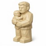 Wood Carved Fatherhood Collectible Figurine in White Oak Finish - 3D Printed in Canada (White Oak)