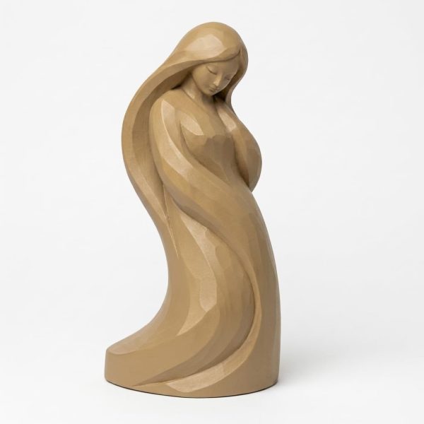 Figurine courbe naturelle sculptée façon bois