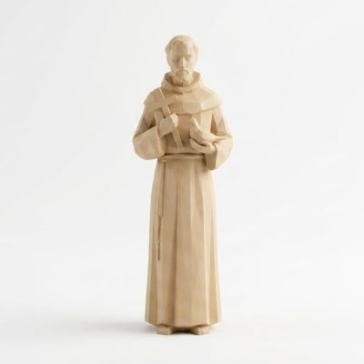 Wood Carved Cross and Dove Collectible Figurine - Unique Desk Decor for Adults 3D Printed in Canada - 3D Printed in Canada (Classic Birch)
