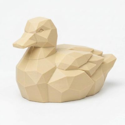 Wood Carved-Like Mallard Duck Figurine - Unique Desk Decor for Adults – 3D Printed in Canada - 3D Printed in Canada (White Oak)
