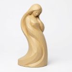 Wood Carved-Like Natural Curve Figurine in White Oak Finish - 3D Printed in Canada (White Oak)