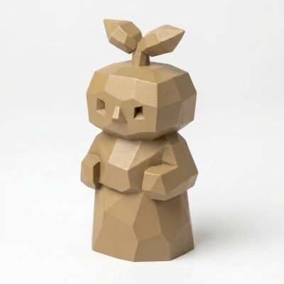 Wood Carved-Like Sprout Figurine - Unique Desk Decor for Adults 3D Printed in Canada - 3D Printed in Canada (Classic Birch)