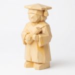 Wood Carved Graduate Collectible Figurine in White Oak Finish - 3D Printed in Canada (White Oak)