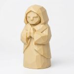 Wood-Carved-Like Peaceful Spirit Figurine in White Oak Finish - 3D Printed in Canada (White Oak)