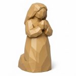 Wood Carved-Like Hope Figurine - Unique Desk Decor for Adults 3D Printed in Canada - 3D Printed in Canada (Classic Birch)