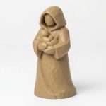 Wood Carved-Like Safe Haven Figurine - Unique Desk Decor for Adults 3D Printed in Canada - 3D Printed in Canada (Classic Birch)