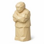 Wood Carved-Like Holding On Figurine in White Oak Finish - 3D Printed in Canada (White Oak)
