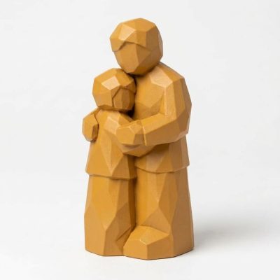 Wood Carved-Like Human Bond Figurine in Ochre Yellow Finish - 3D Printed in Canada (Ochre Yellow)