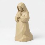 Wood Carved-Like Faith Figurine - Unique Desk Decor for Adults – 3D Printed in Canada - 3D Printed in Canada (White Oak)