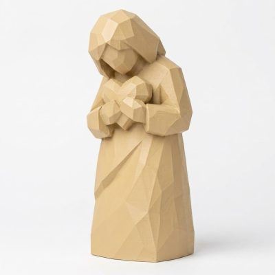 Wood Carved-Like in Loving Memory Figurine in White Oak Finish - 3D Printed in Canada (White Oak)