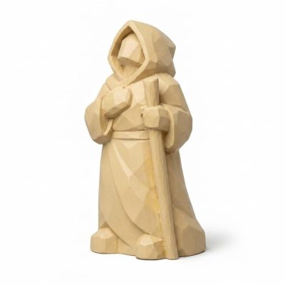 Wood Carved Finding One's Way Collectible Figurine in White Oak Finish - 3D Printed in Canada (White Oak)