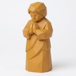 Wood Carved Harmony Collectible Figurine in Ochre Yellow Finish - 3D Printed in Canada (Ochre Yellow)