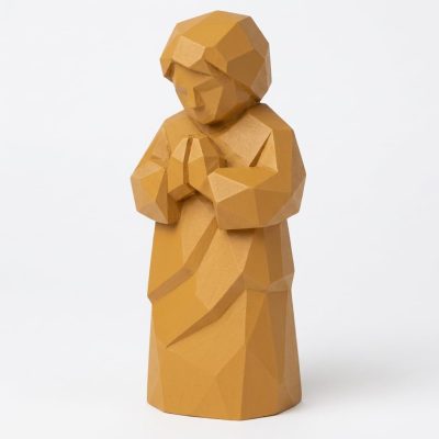 Wood Carved Harmony Collectible Figurine in Ochre Yellow Finish - 3D Printed in Canada (Ochre Yellow)