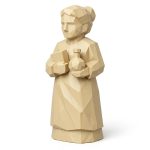 Wood Carved-Like Marie Curie Figurine in White Oak Finish - 3D Printed in Canada (White Oak)