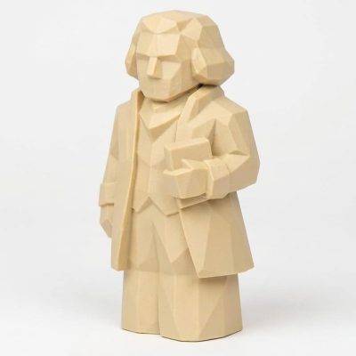 Wood Carved-Like Thomas Jefferson Figurine - Unique Desk Decor for Collectors – 3D Printed in Canada - 3D Printed in Canada (White Oak)