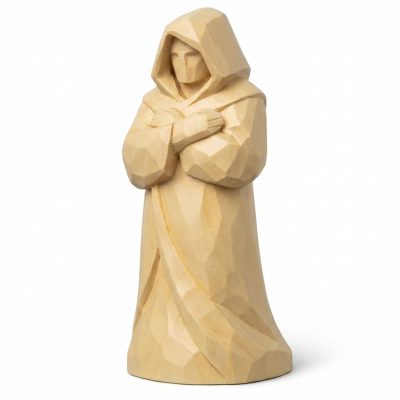 Wood Carved Eternal Figure Collectible Figurine in White Oak Finish - 3D Printed in Canada (White Oak)