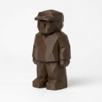 Wood Carved-Like Standing Still Figurine in Black Walnut Finish - 3D Printed in Canada (Black Walnut)