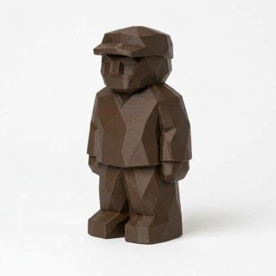Wood Carved-Like Standing Still Figurine in Black Walnut Finish - 3D Printed in Canada (Black Walnut)