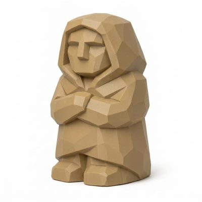 Ancestral Memory Wood Carved Figurine - Unique Desk Decor for Adults 3D Printed in Canada - 3D Printed in Canada (Classic Birch)