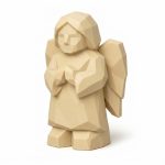 Wood Carved Angel of Safe Journey Collectible Figurine in White Oak Finish - 3D Printed in Canada (White Oak)