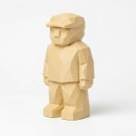Wood Carved-Like Standing Still Figurine in White Oak Finish - 3D Printed in Canada (White Oak)
