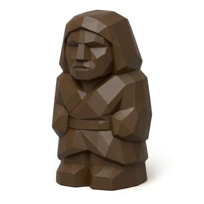 Wood Carved Ancestral Figure Collectible Figurine in Black Walnut Finish - 3D Printed in Canada (Black Walnut)