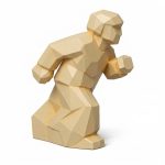 Wood Carved Forward Motion Collectible Figurine in White Oak Finish - 3D Printed in Canada (White Oak)