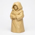 Wood Carved Folk Spirit Collectible Figurine in White Oak Finish - 3D Printed in Canada (White Oak)