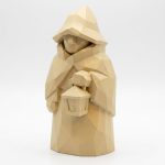 Wood Carved-Like Night Watcher Figurine in White Oak Finish - 3D Printed in Canada (White Oak)