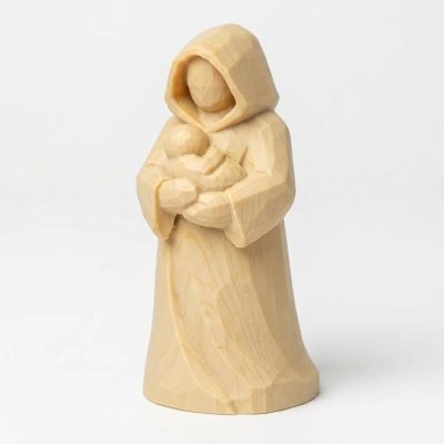 Wood Carved-Like Safe Haven Figurine in White Oak Finish - 3D Printed in Canada (White Oak)