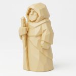 Wood Carved-Like Mountain Watcher Figurine in White Oak Finish - 3D Printed in Canada (White Oak)