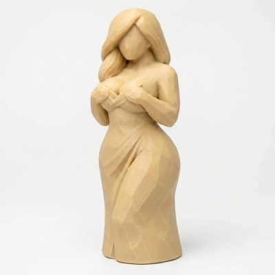 Wood-Carved-Like Accidentally Sexy Figurine in White Oak Finish - 3D Printed in Canada (White Oak)