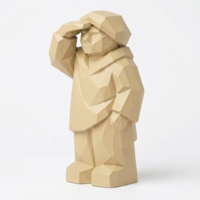 Wood Carved-Like Observer Figurine in White Oak Finish - 3D Printed in Canada (White Oak)
