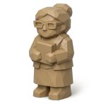 Wood Carved Librarian Collectible Figurine - Unique Desk Decor for Adults 3D Printed in Canada - 3D Printed in Canada (Classic Birch)