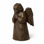 Wood Carved Angel of Remembrance Collectible Figurine in Black Walnut Finish - 3D Printed in Canada (Black Walnut)